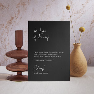 In Lieu favors Öko Friendly Custom Wedding Sign Poster