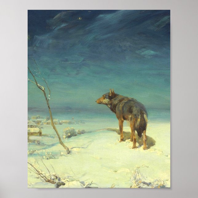 In Lone Wolf Samotny Wilk Alfred Wierusz Kowalski Poster (Vorne)