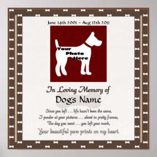 In Love Erinnerung an Ihren Hund (braun) Leinwand Poster