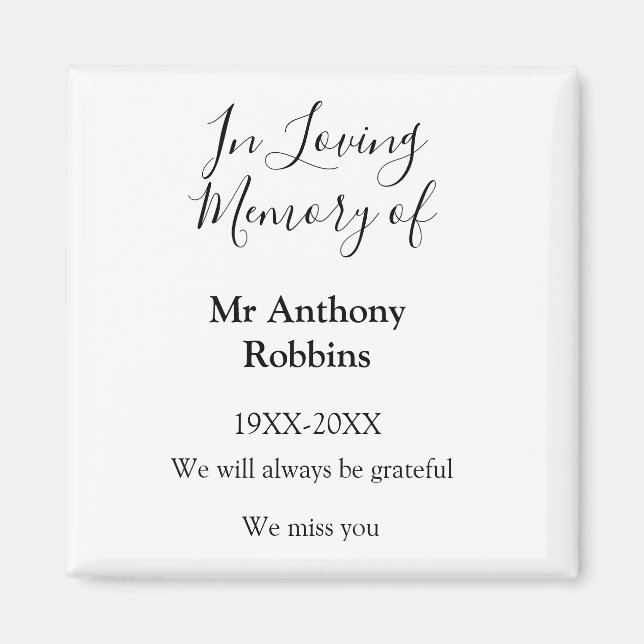 In Love Erinnerung an Namensbeerdigung Erinnerung  Magnet (Vorne)