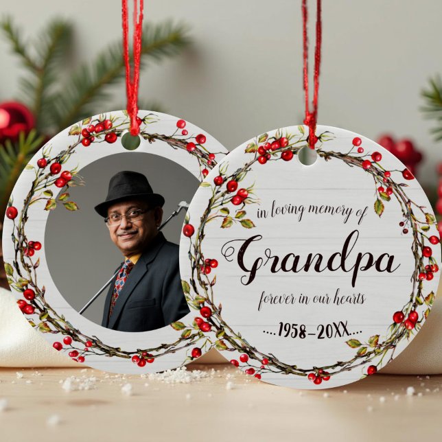 In Love Gedächtnis des Großvaters Rustikale Kranz- Keramik Ornament (Von Creator hochgeladen)