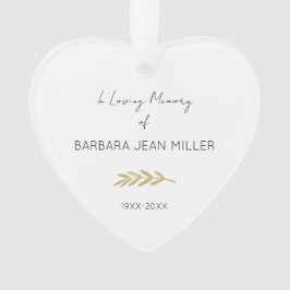 In Love Gedächtnis des NAME JAHR Gold Blumenherz Ornament