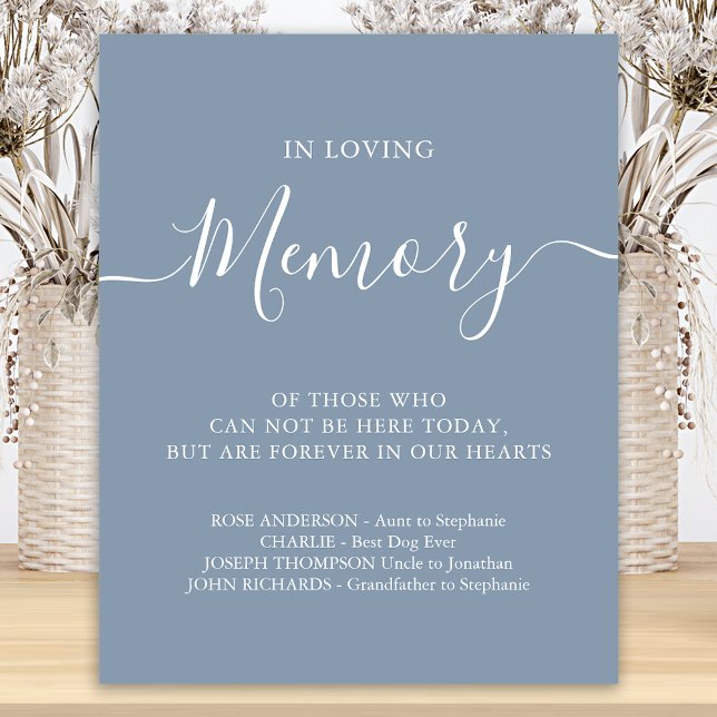 In Love Gedächtnis Hochzeit Gedächtnis Dusty Blue Poster (Von Creator hochgeladen)