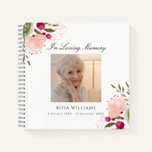 In Love Mémoire Floral Photo Funeral Livre d'or