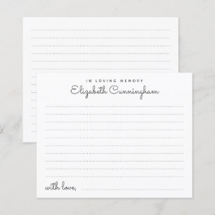 In Love Mémoire Funeral Carte de présence simple