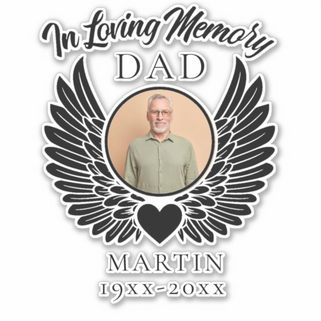 In Love Mémoire Papa autocollants personnalisés (Devant)