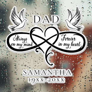 In Love Mémoire Papa autocollants personnalisés