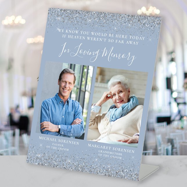 In Love Memory 2 Foto Dusty Blue Silver Wedding Sockelschild (Von Creator hochgeladen)
