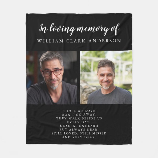 In Love Memory 2 Foto Gedicht Tribute Blanket Fleecedecke (Vorderseite)