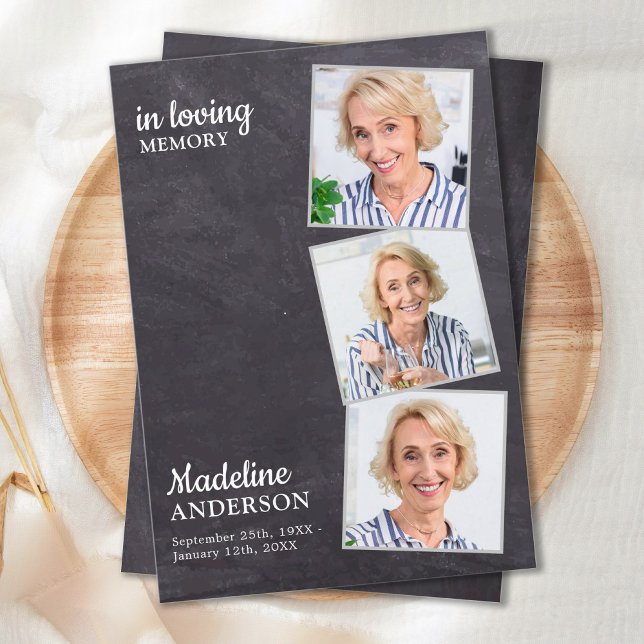 In Love Memory 3 Foto Memorial Beerdigung Beileid Dankeskarte (Von Creator hochgeladen)