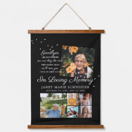 In Love Memory | 6 Foto Collage Beerdigung Wandteppich Mit Holzrahmen