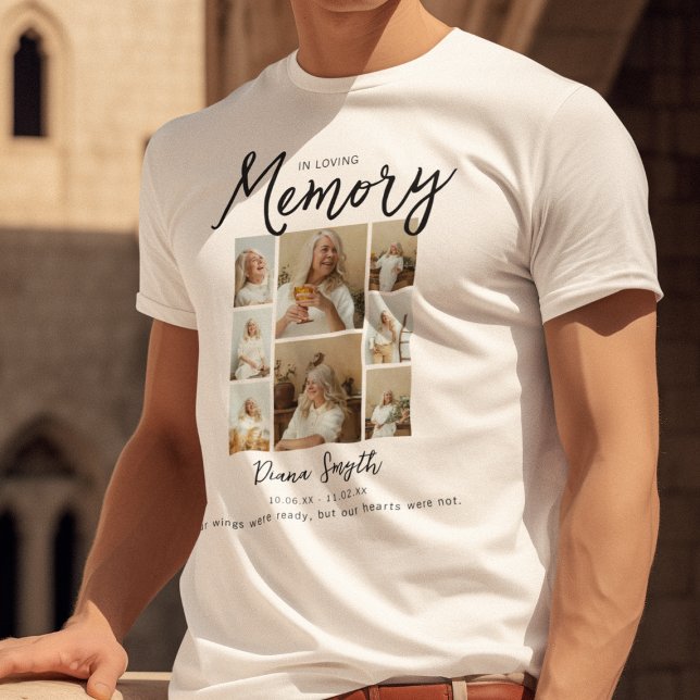 In Love Memory | 8 Foto Collage Memorial T-Shirt (Von Creator hochgeladen)