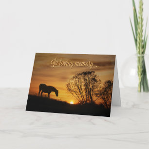 In Love Memory and Deepest Beileid Horse Card Karte