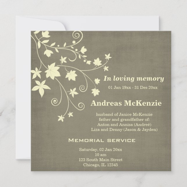 In Love Memory Ankündigung (Vorderseite)