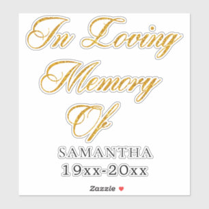 In Love Memory autocollants personnalisés