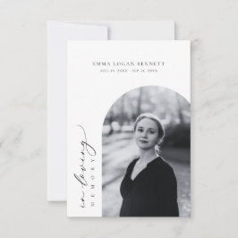 In Love Memory Beerdigung Arch Foto Gebetskarte