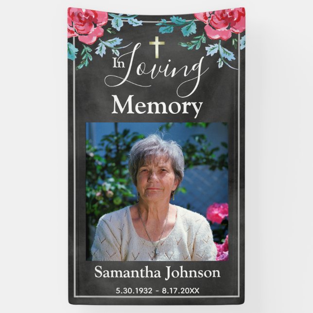 In Love Memory Beerdigung Erinnerung Banner (Vertikal)