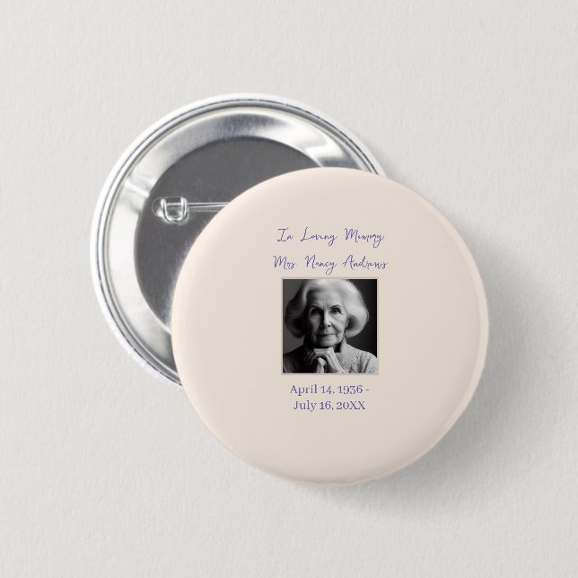 In Love Memory Beerdigung Gedächtnisehre zu wahren Button (Vorne & Hinten)