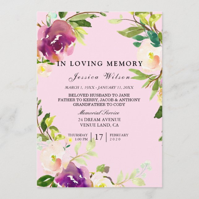 In Love Memory Beerdigung Service-Ibrierung Programm (Vorderseite)