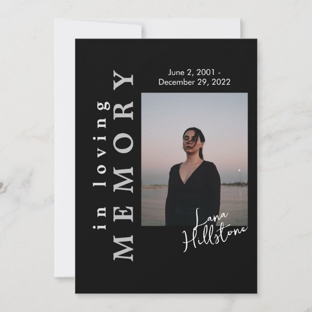 In Love Memory Black Funeral Programm (Vorderseite)