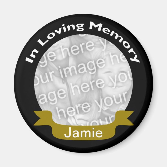 In Love Memory Black Gold Foto Magnet (Vorne)
