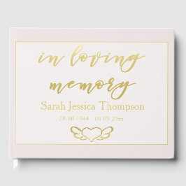 In Love Memory | Blush & Gold Buch des Beileids