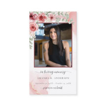 In Love Memory Blush Red Funeral Gebet Card