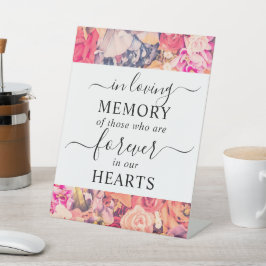 In Love Memory Bright Floral Muster Sockelschild