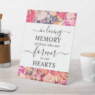 In Love Memory Bright Floral Muster Sockelschild