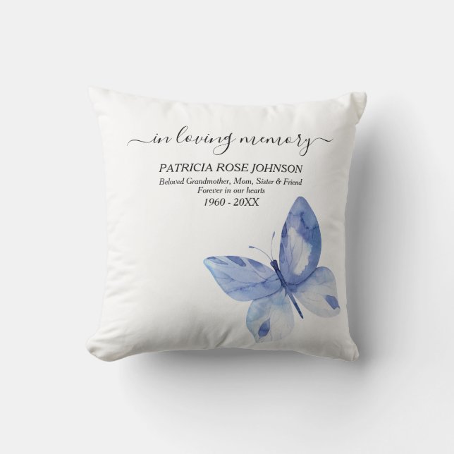 In Love Memory Butterfly Tribute Kissen (Vorderseite)