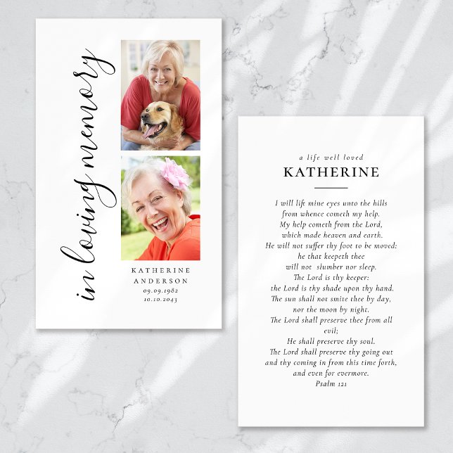 In Love Memory Calligraphy 2 Carte de prière photo (Créateur téléchargé)