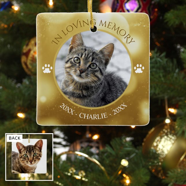 In Love Memory Cat Foto Gold Keepake Keramikornament (Von Creator hochgeladen)