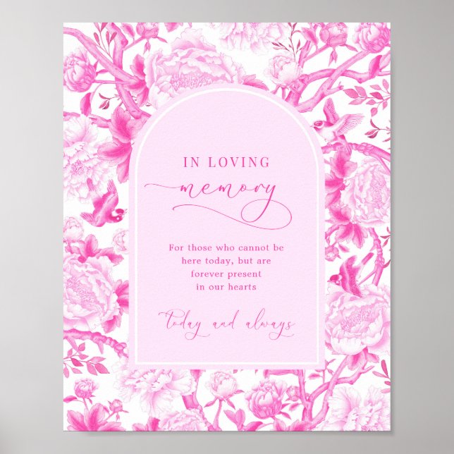 In Love Memory | Chinoiserie Wedding Sign Poster (Vorne)
