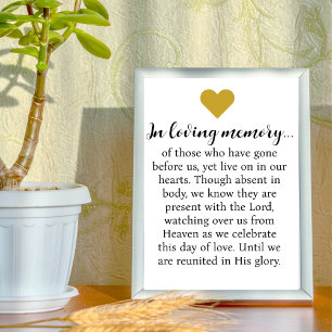 In Love Memory Christlicher Zitat Hochzeitstisch Poster