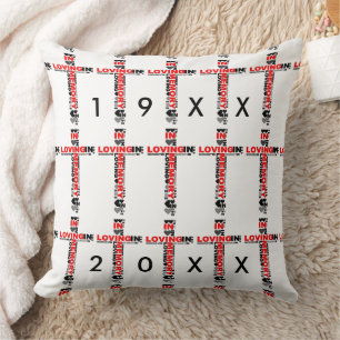 In Love Memory Cross rotes Kissen von 3 Personen