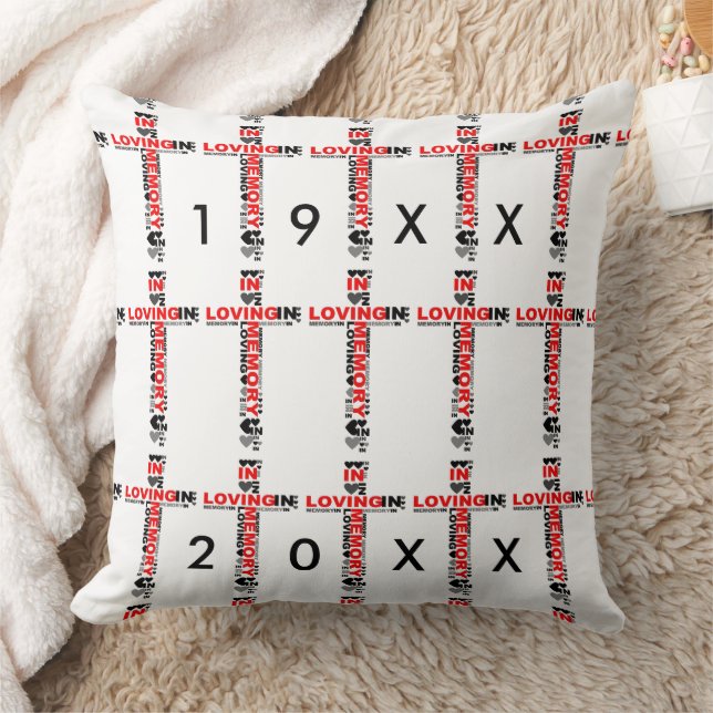 In Love Memory Cross rotes Kissen von 3 Personen (Decke)