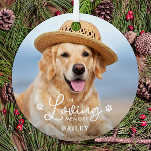 In Love Memory Custom Pet Memorial Hund 2 Foto Ornament Aus Metall