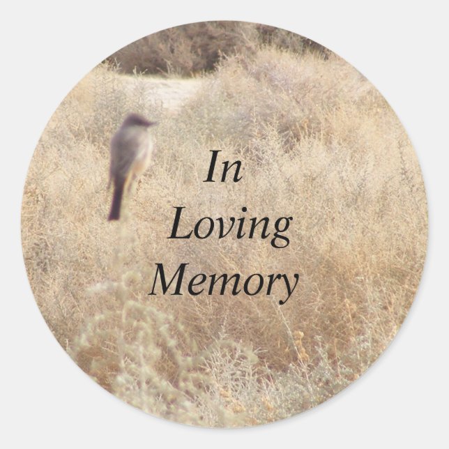 In Love Memory Desert Bird Runder Aufkleber (Vorderseite)
