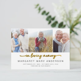 In Love Memory | Drei Fotos Beerdigung Beileid Dankeskarte