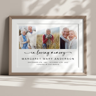 In Love Memory   Drei Fotos Gedenkausdruck Poster