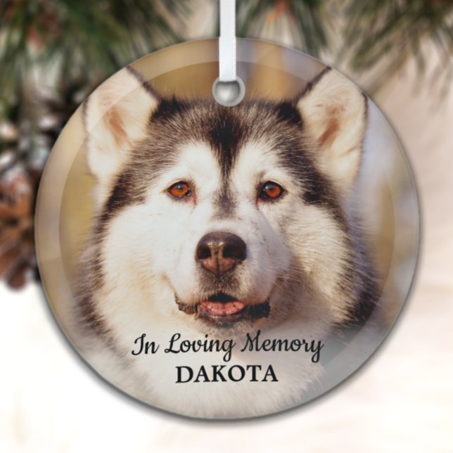 In Love Memory - Einfaches Hund Foto Pet Memorial Ornament Aus Glas (Von Creator hochgeladen)