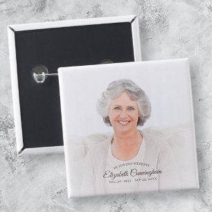 In Love Memory Einfaches Vignette Foto Keepake Button