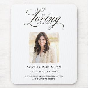 In Love Memory Elegant Script Memorial Mousepad