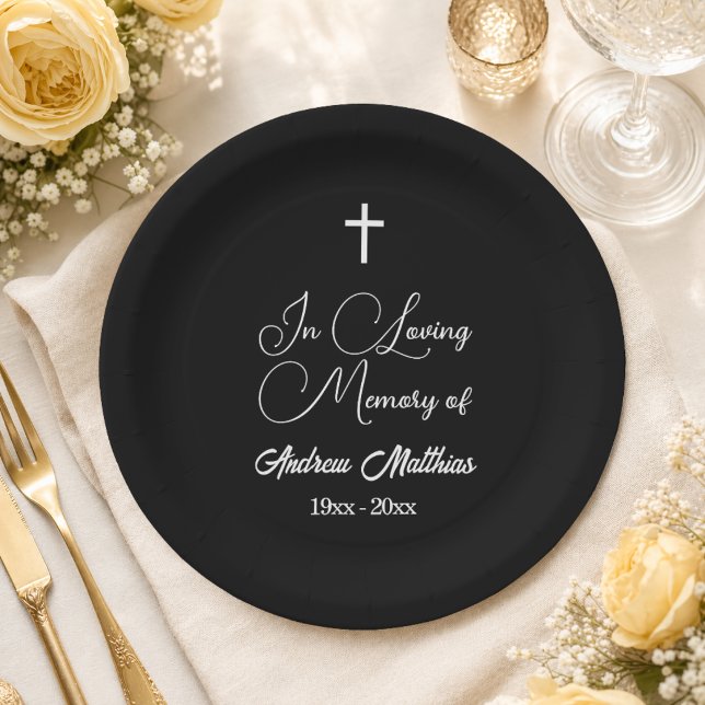 In Love Memory Elegante Beerdigung Pappteller (Von Creator hochgeladen)