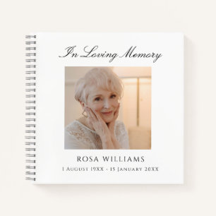In Love Memory Elegantes Foto Beerdigung Gästebuch Notizbuch