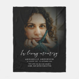 In Love Memory Elegantes Script-Memorial-Foto Fleecedecke