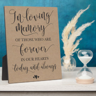 In Love Memory Erinnerung Hochzeitszeichen Fotoplatte