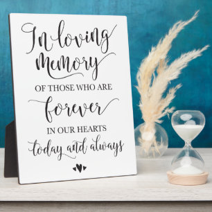 In Love Memory Erinnerung Hochzeitszeichen Fotoplatte
