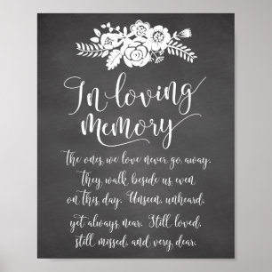In Love Memory Erinnerung Hochzeitszeichen Poster