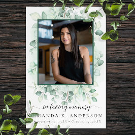 In Love Memory Eucalyptus Greenery Services Poster